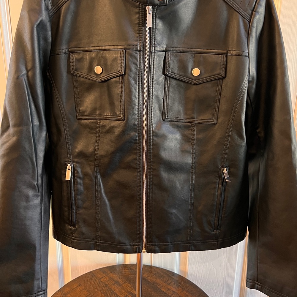 New York & Company Black faux leather Jacket